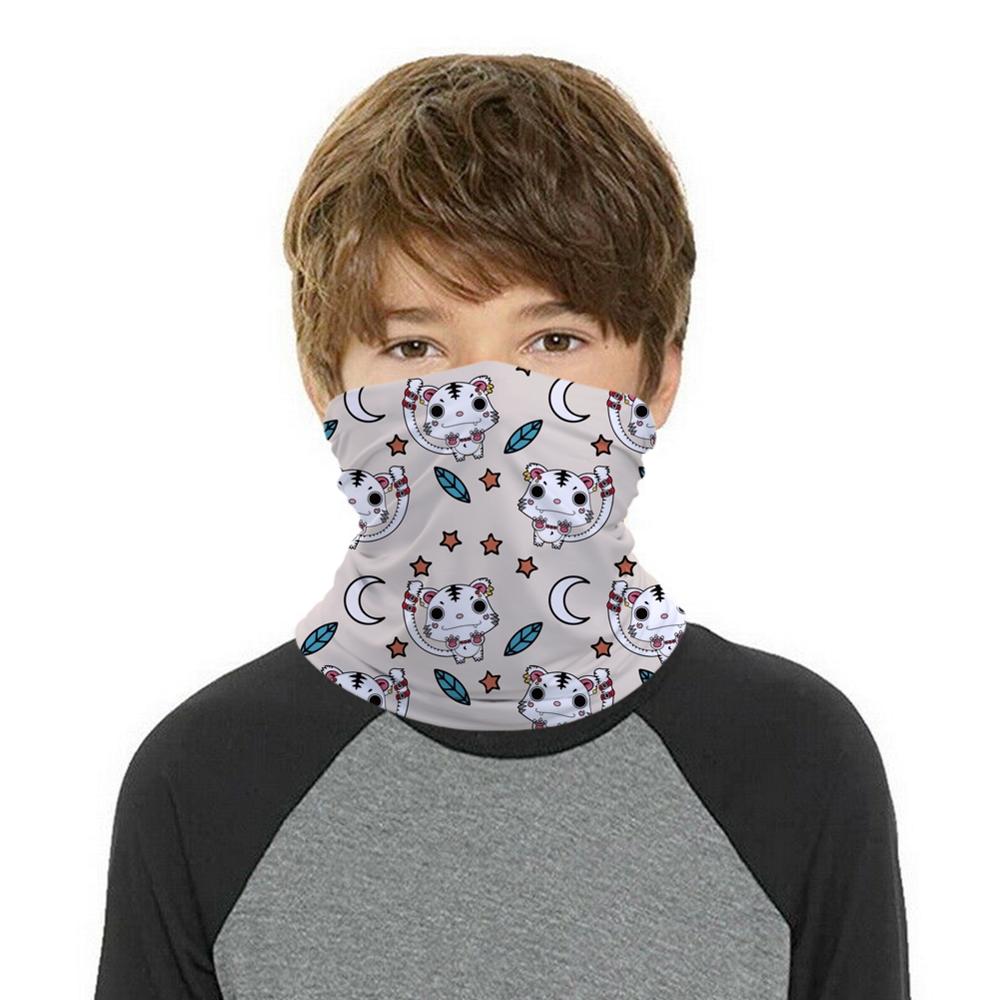 Tecknad tiger barn huvud/ansikte/mask hals bandana halsduk dubbel användning magic tub huvudduk cykling sport huvudbonad turban balaclava: E
