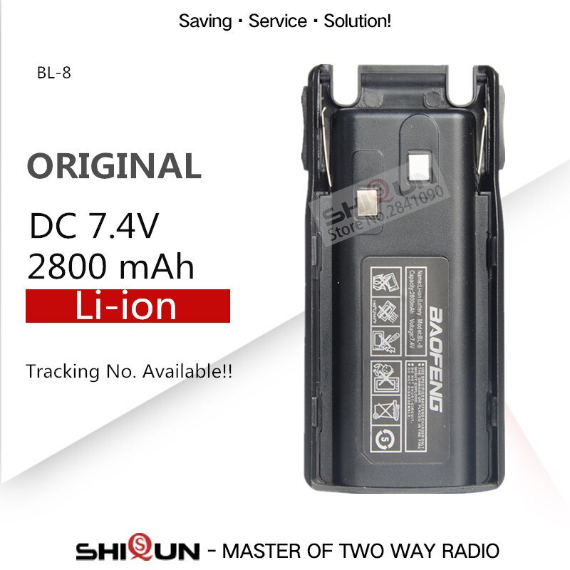 Baofeng-Batería de camuflaje para BL-8 UV82 Plus, UV-82HP de Radio Ham, UV-82, Waki, Taki, UV 82, 1 unidad, 2 piezas, UV-89, 3800mah, 2800mAh: Original 2800 black