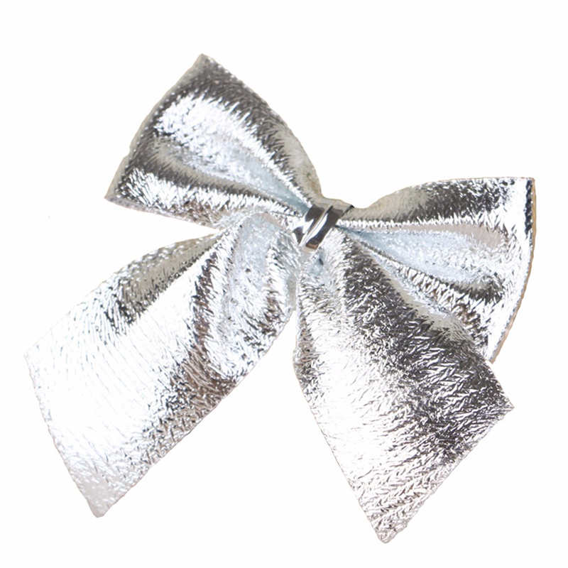 12 st Kerst Decoratie Strik Kerstboom Versiering Wrap Strik #2o30: Zilver