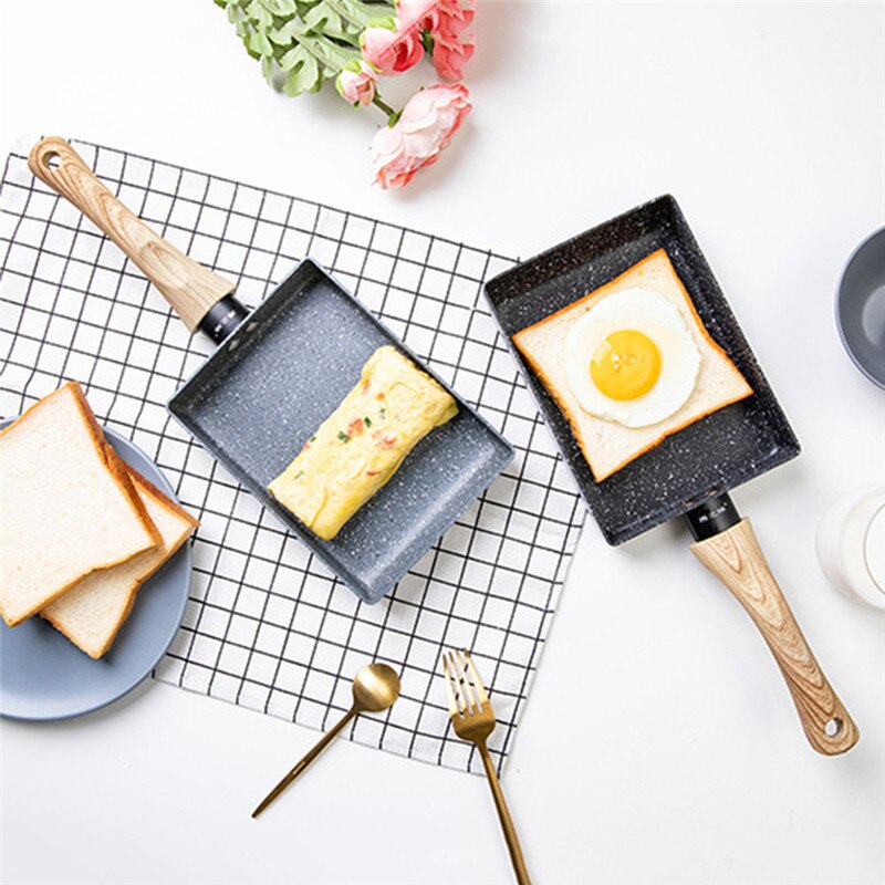 Non-Stick Smokeless Omelette Pan Tortilla Omelette Pan Pancake Rectangular Kitchen Wok Cooking Baking Cookware