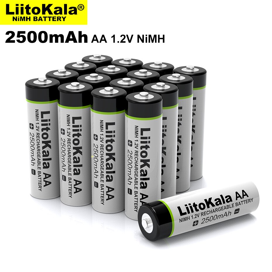 10-50 Stuks Originele Liitokala 1.2V Aa 2500Mah Ni-Mh Oplaadbare Batterij Aa Voor Temperatuur Gun Afstandsbediening muis Speelgoed Batterijen