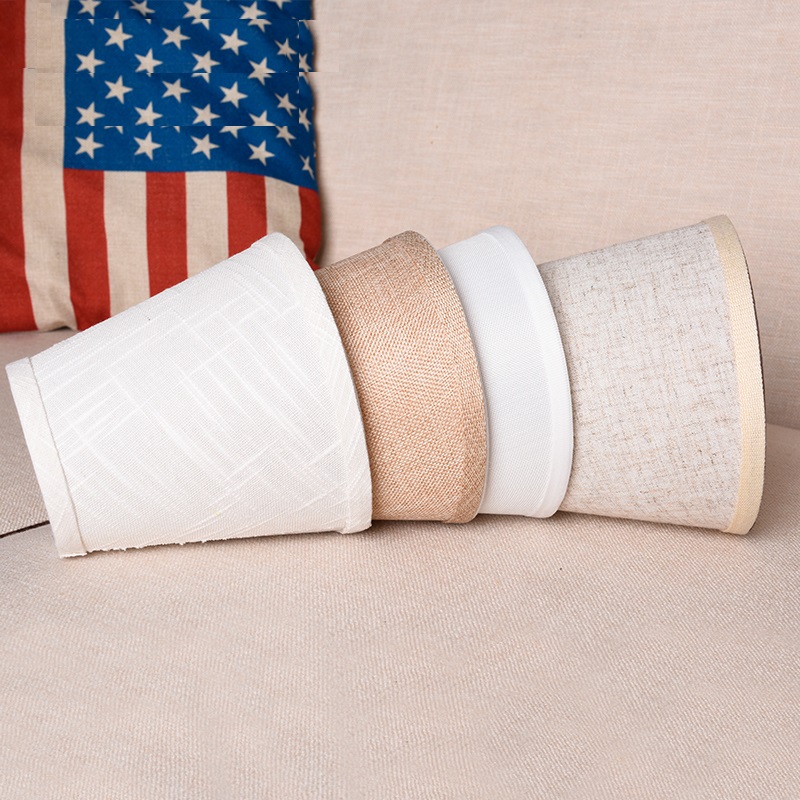 2 stykker/partier  e14 linned stof lampe dæksel lampeskærm montering tilbehør til amerikansk stil pendel væg lampe dæksel