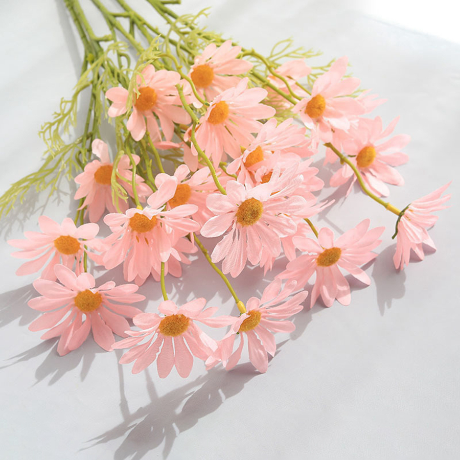 Flores artificiales, margaritas de seda, fiestas de novias baratas, bodas, bodas, mesa de jardín, decoración, , accesorios para plantas de escenario: Rosa