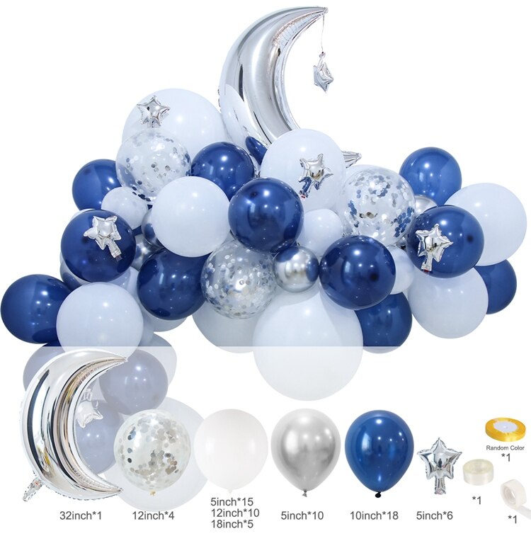 Black Gold EID Mubarak Balloon Garland Arch Kit Banner Ramadan Decoration For Home Birthday Party Decoration Kids Latex Baloon: 5