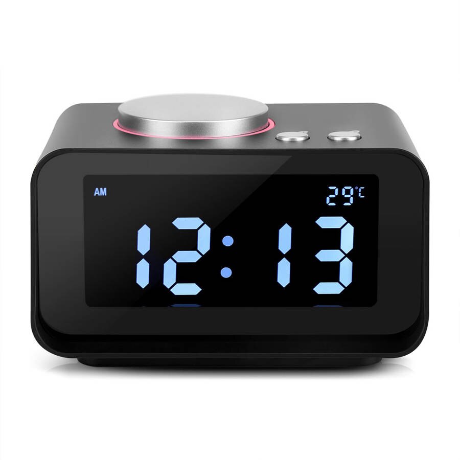 Alarm Clock Digital LCD Alarm Clock FM Radio with Speaker Function + Dual USB Charging Ports Speaker Alarm Clock