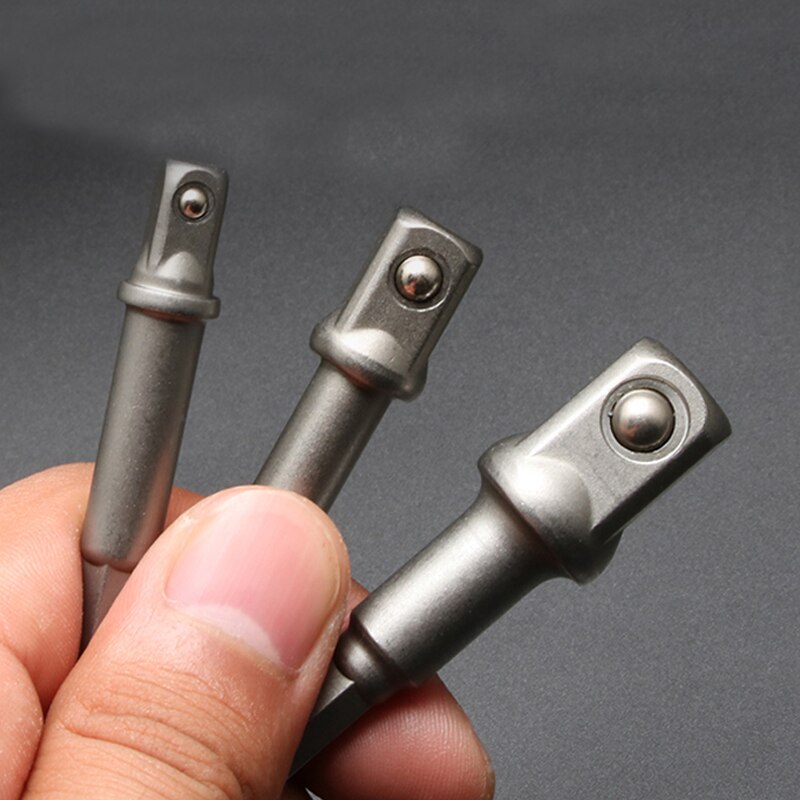 3pcs/set Chrome Vanadium Steel Socket Adapter Hex Shank to 1/4" 3/8" 1/2" Extension Drill Bits Bar Hex Bit Set Power Tools