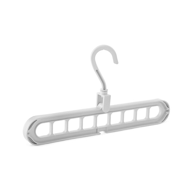 9 In1 Hole Clothes Hanger Multi-Function Folding Hanger Rotating Magic Space Plastic Storage Hangers Closet Storage Organization: White 1pcs