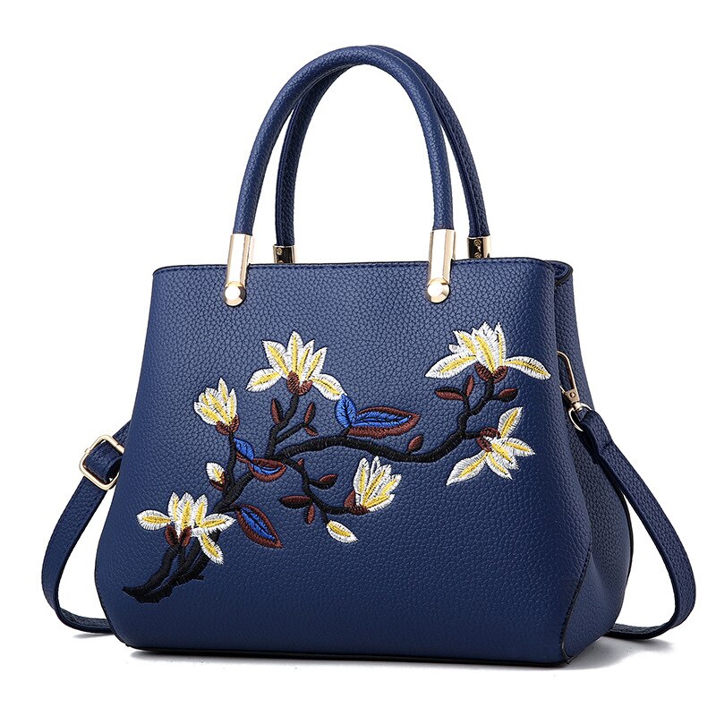 Bellishly Dame Bloemen Patroon Modis Handtassen Damesmode Torebki Takken Tassen Schouder Messenger Pack Vrouwelijke Louis Sac: sea blue