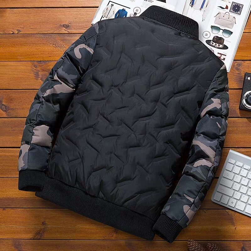 Naranjasabor vinter herr bomberjacka varm vindtät överrock herr kamouflage patchwork parkas märkeskläder  n633