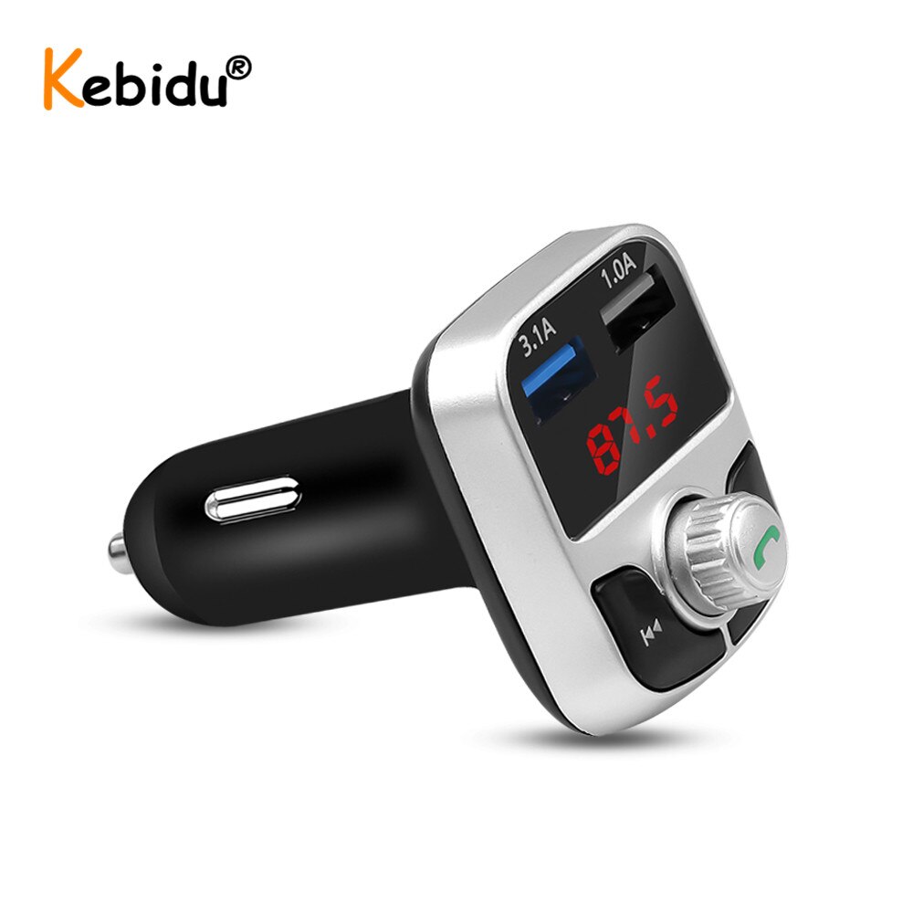 Dual USB 3.1A Phone Charger Bluetooth 4.2 FM Transmitter Modulator Wireless U-disk TF card playing adapter Hands free Car Kit
