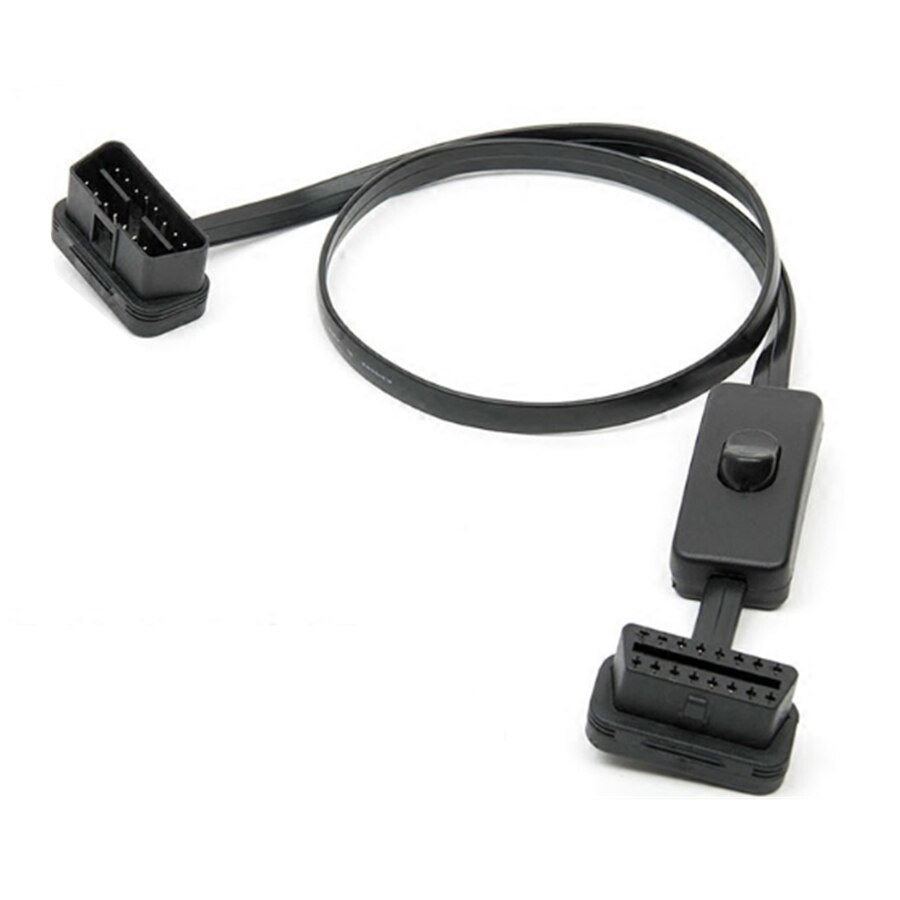 16Pin OBD2 Extension Opening Kabel Vrouwelijke Mannelijke Opening Connector Obd Ii ODB2 Auto Diagnostische Interface 30Cm 60Cm Mannelijke kabel: OBD2 60CM Switch