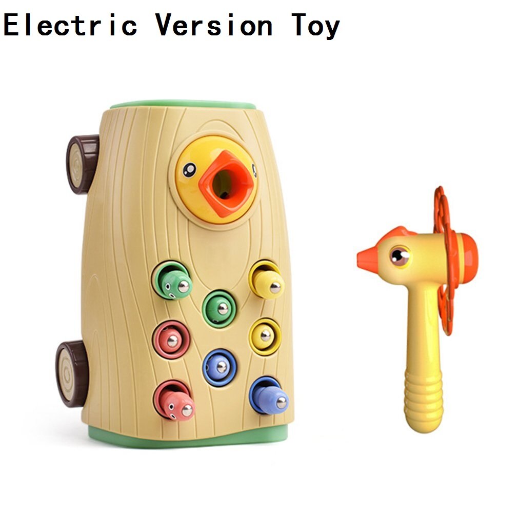1 Set Woodpecker Bird Eating Worm Insects Toys Wooden Durable Magnetic Bird Eating Worm Toys for Children Christmas Kids: B