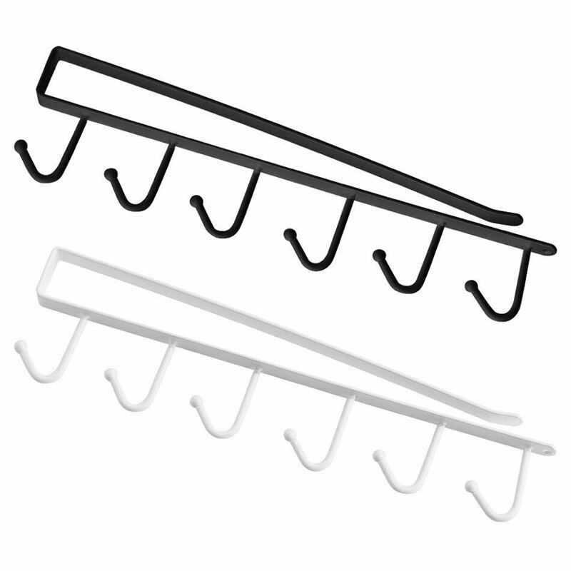 Nieuw Onder-Kast Hanger Rack met 6 Haken Keuken Kast Opslag Plank Haak