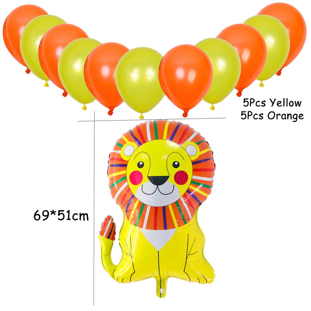 Happy Birthday Banner Animal Balloons Zoo Theme Lion Flamingo Elephant Foil Ballons Baby Shower Party Decoration Supplies