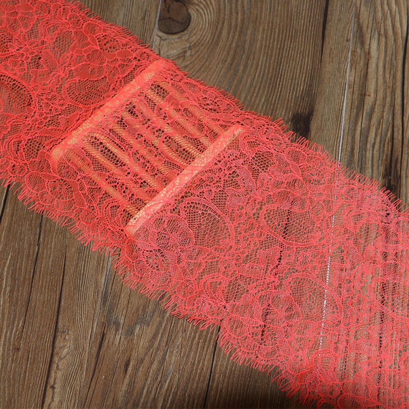3-yard 16cm breed modieuze hoogwaardige handgemaakte DIY rode bloem patroon wimper kant rand, kant stof