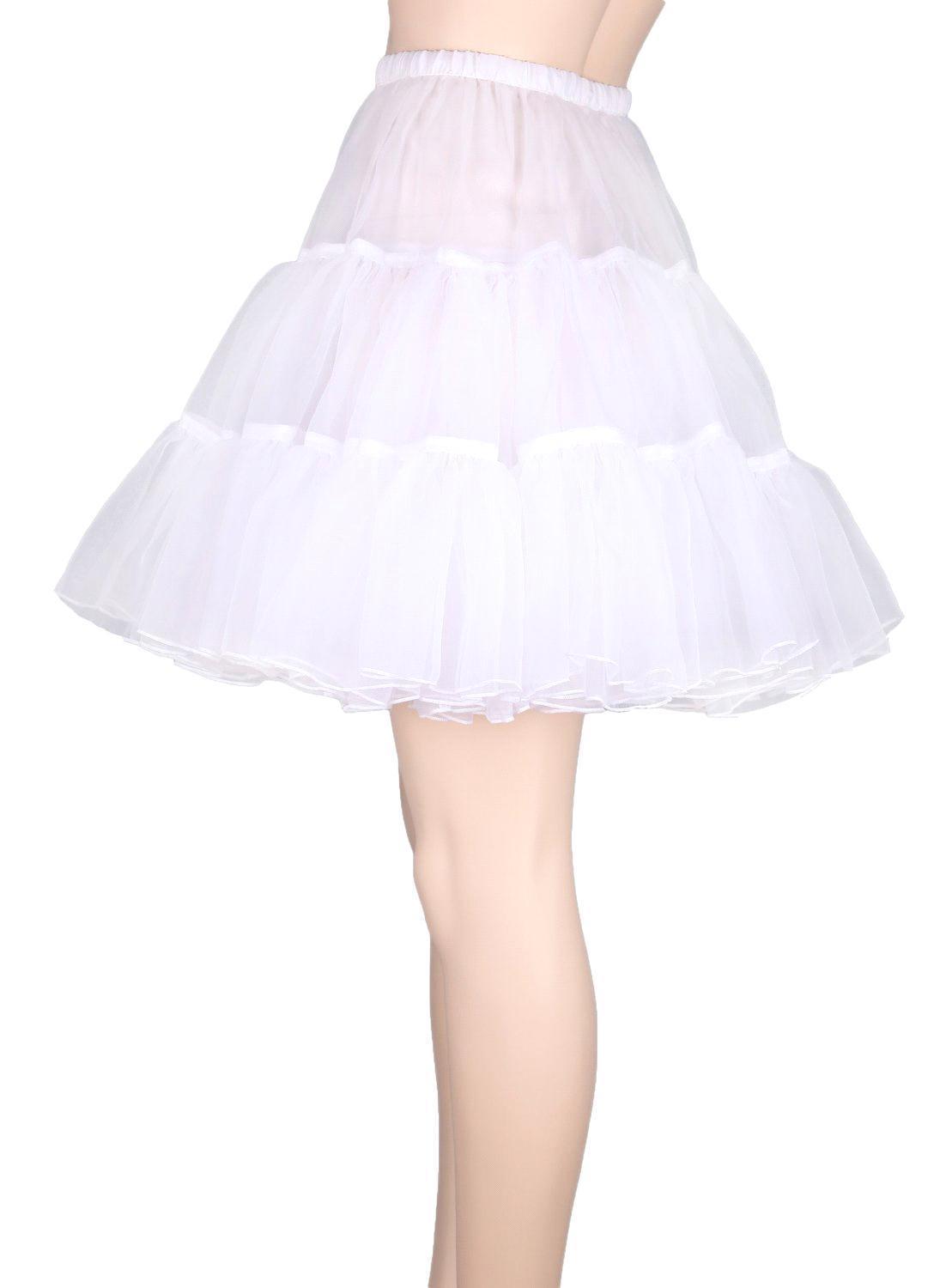 BABYONLINE Rockabilly enagua de boda roja crinolina Falda corta de tul enagua mujer adulto tutú medio resbalones accesorios nupciales: Blanco