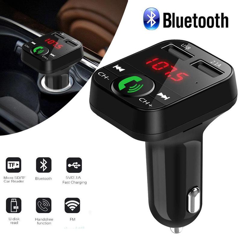 Auto Bluetooth Fm-zender Auto Handsfree Draadloze Bluetooth Kit Voertuigen Bluetooth Mp3 Speler Adapter Dual USB Charger