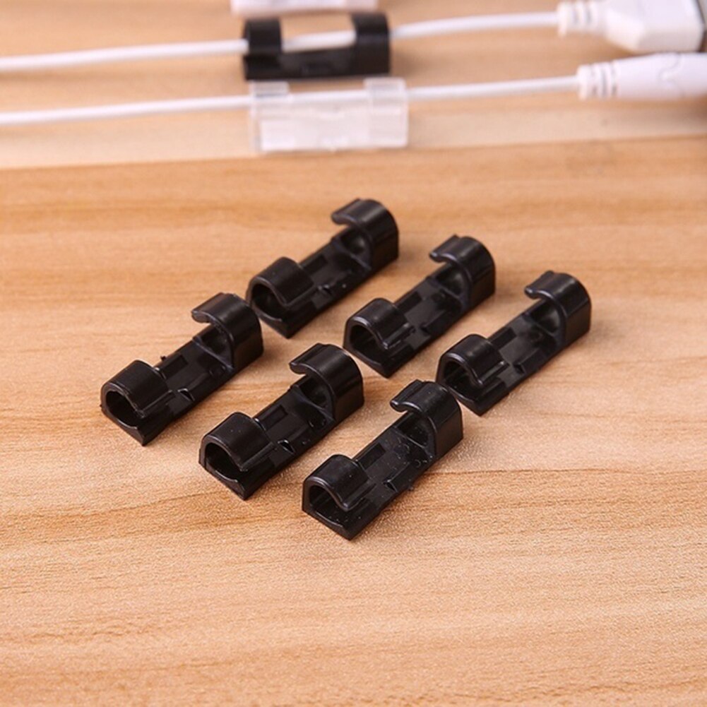 20pcs Self-Adhesive Cable Clips Cable Organizer Clips Cord Management Wire Holder Power Cords Charging Lines USB Cable Winder
