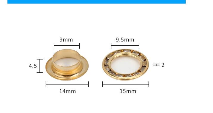 Messing haak, oog, schroef en ring voor afsluiting van een klokdeurtje, 18 mm