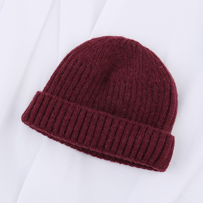 Mode Mannen Beanie Winter Gebreide Muts Jongen Skullcap Sailor Cap Manchetten Retro Navy Korte Hoed Effen Kleur Unisex herfst Warm Cap: 11