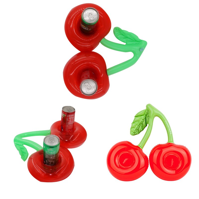 Summer Party Inflatable Cup Holder Cherry Shaped Cup Holder Swimming Pool Drink Cup Stand Beach Swim Pool Inflatable Toy