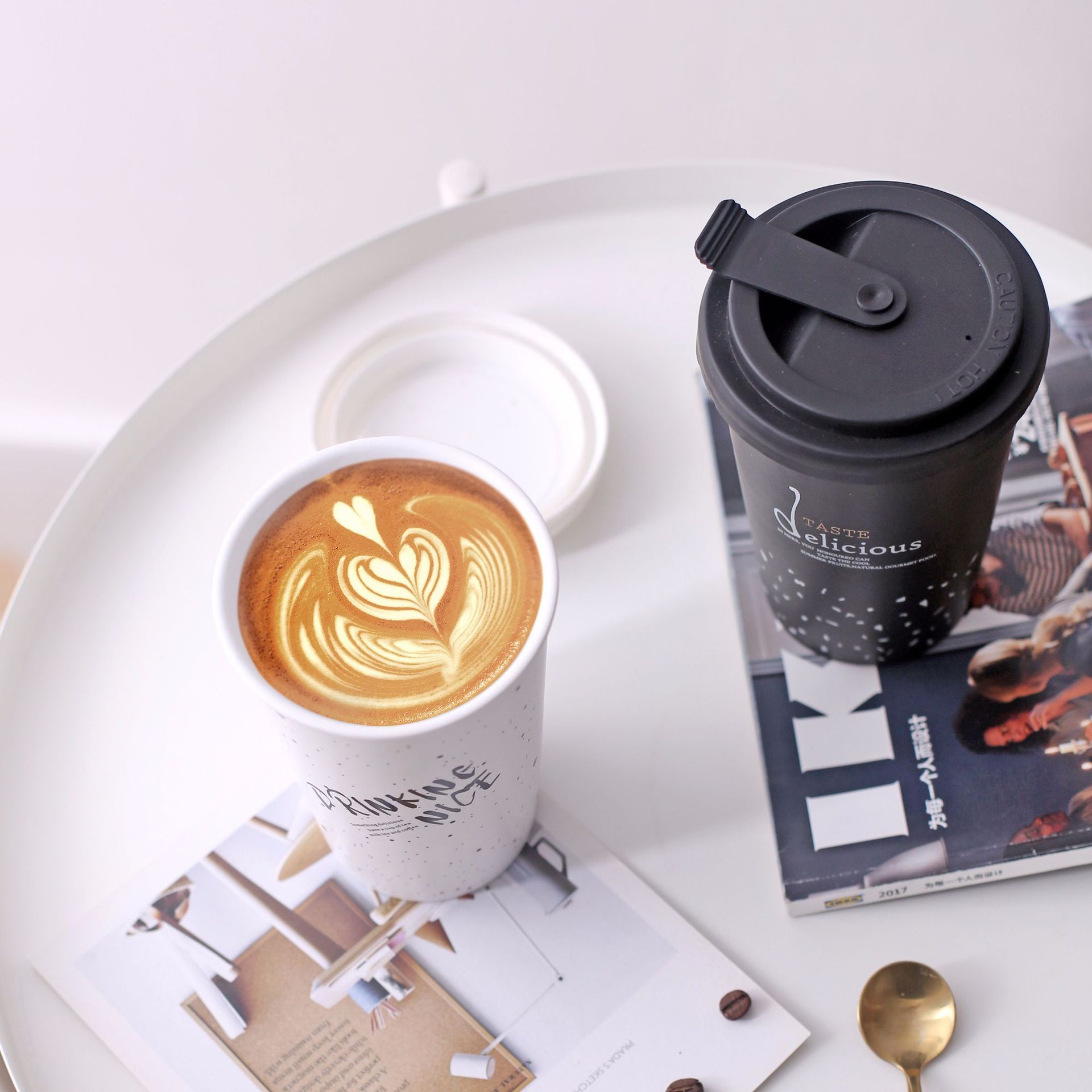 ROKEN Rvs Bekers met Deksels en Rietjes 350 ML Metalen Drinken Mokken Koffie Mok Food Grade Cups BPA Gratis voor Kinderen Volwassenen