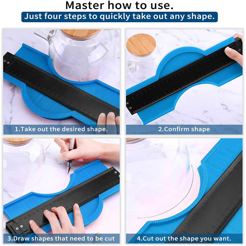 3 Pack Contour Gauge Shape Duplicator Copy Irregular Shapes for Instant Template Contour Gauge Kits Woodworking Tool