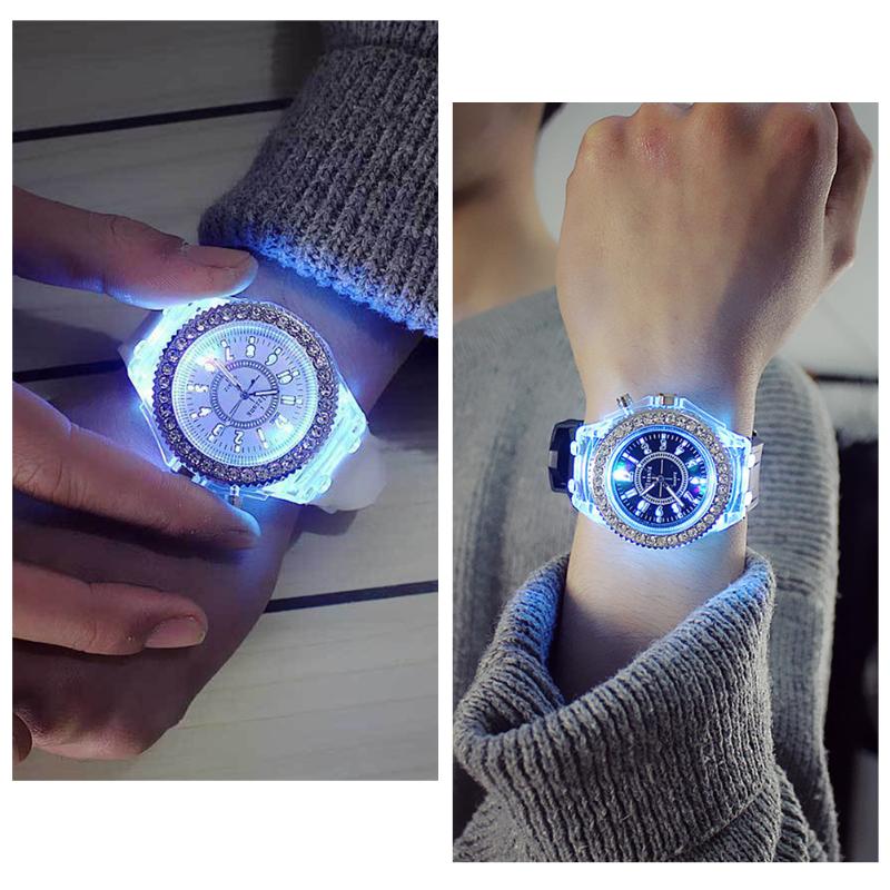 Licht quartz horloge met strass leren band, unisex analoog polshorloge