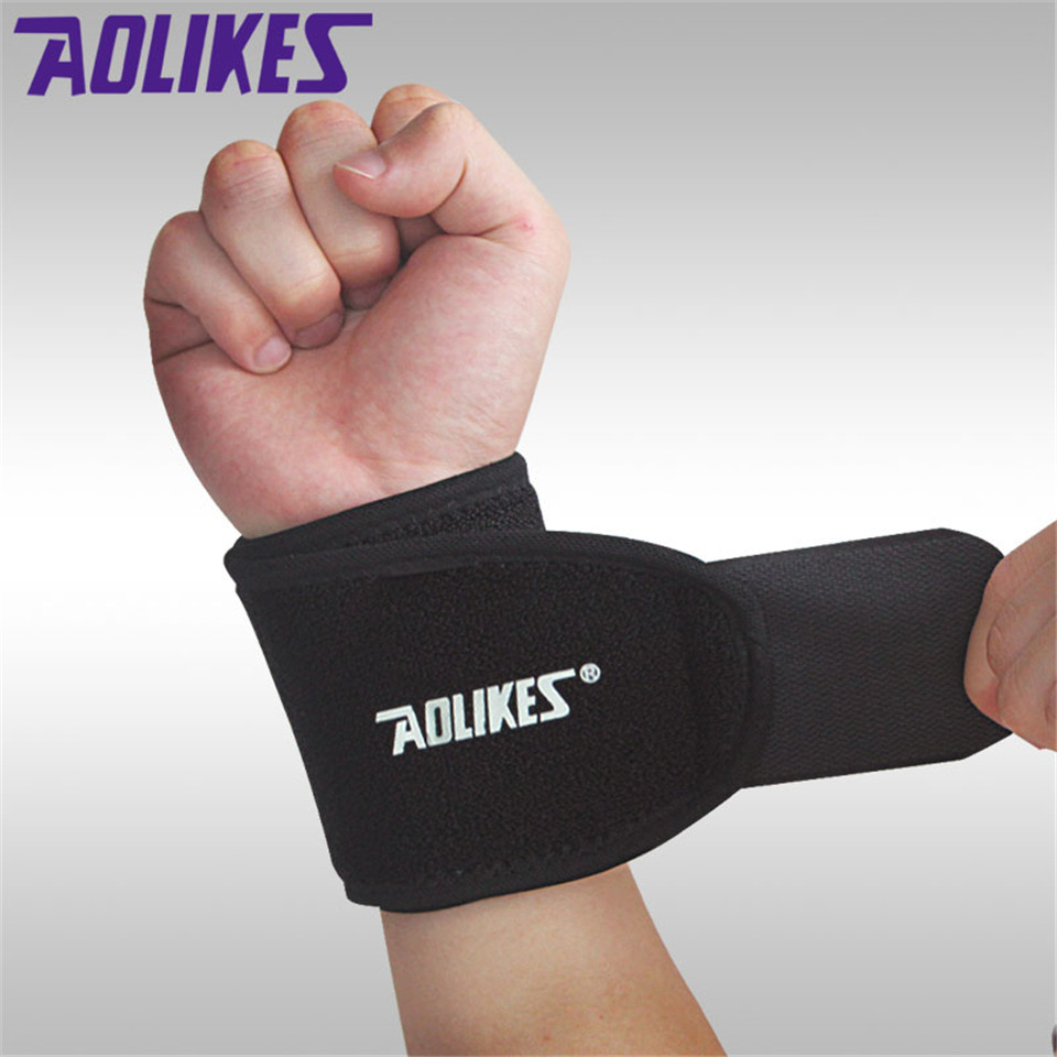 AOLIKES 1 STKS Gym Pols Bands Sport Polsband Polssteun Bandjes Wraps voor Gewichtheffen Munhequeira Protector: Black