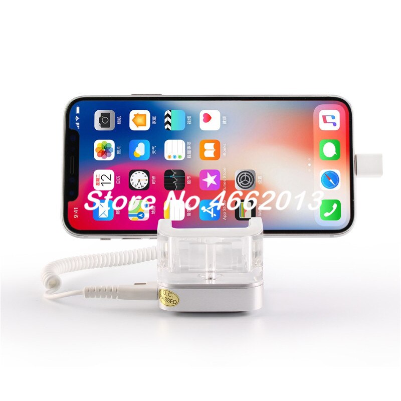 Mobile phone security alarm cell phone anti theft display stand Acrylic handhelds holder tablet lock rack for retail store