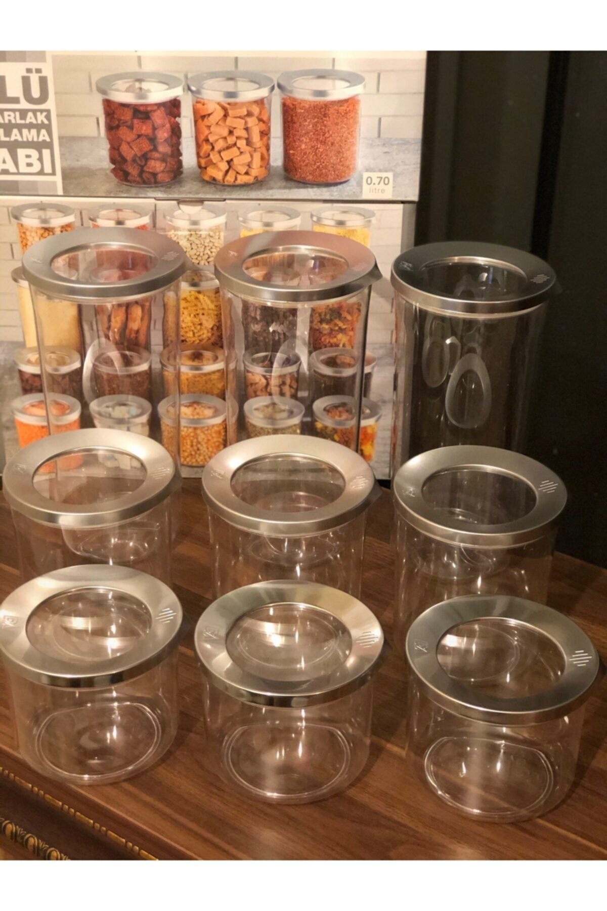 9 pc Storage Round Box Food Storage Set Organizer Kitchen &amp; Pantry