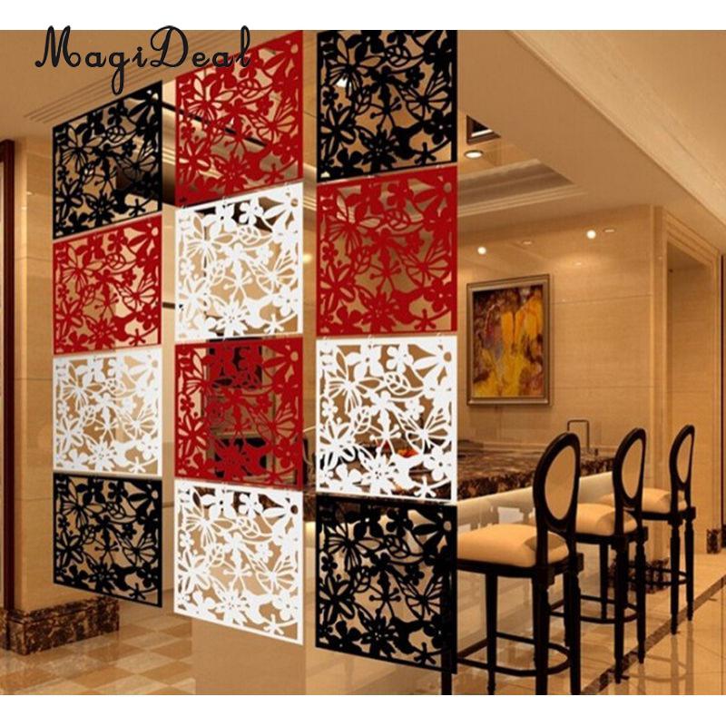 MegiDeal 4x Schmetterling Blume Hängen Bildschirm Vorhang Raumteiler Partition Zauberstab Hause Dekoration Zubehör Weiß/verrotten/Schwarz