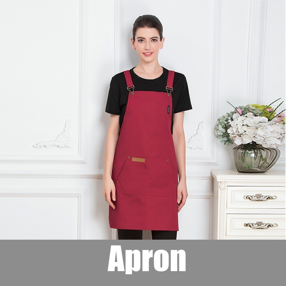 Verstelbare Chef Ober Uniform Schort Hotel BBQ Cafe Catering Food Service Restaurant Uniform Bakkerij Keuken Unisex Werk Schort: Red Apron