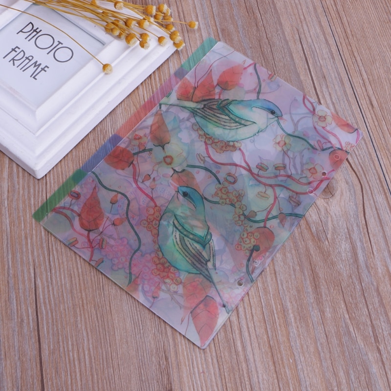 5Pcs Floral Category Page Planner Index Page Notebook Translucent 6 Hole Binder L41E
