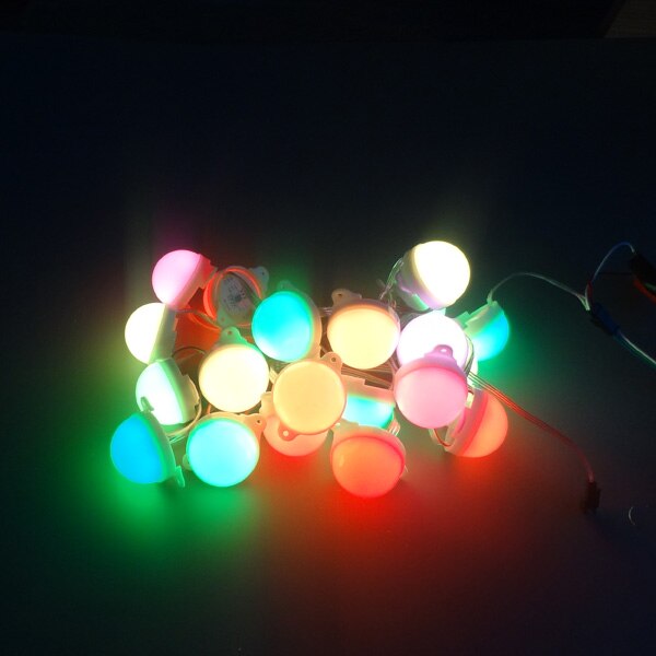 40mm diameter; DC24V; UCS1903 IC; IP68; adresseerbare; 1.44 W (6 LEDs); RGB full kleur; milky cover; IP68 nominale