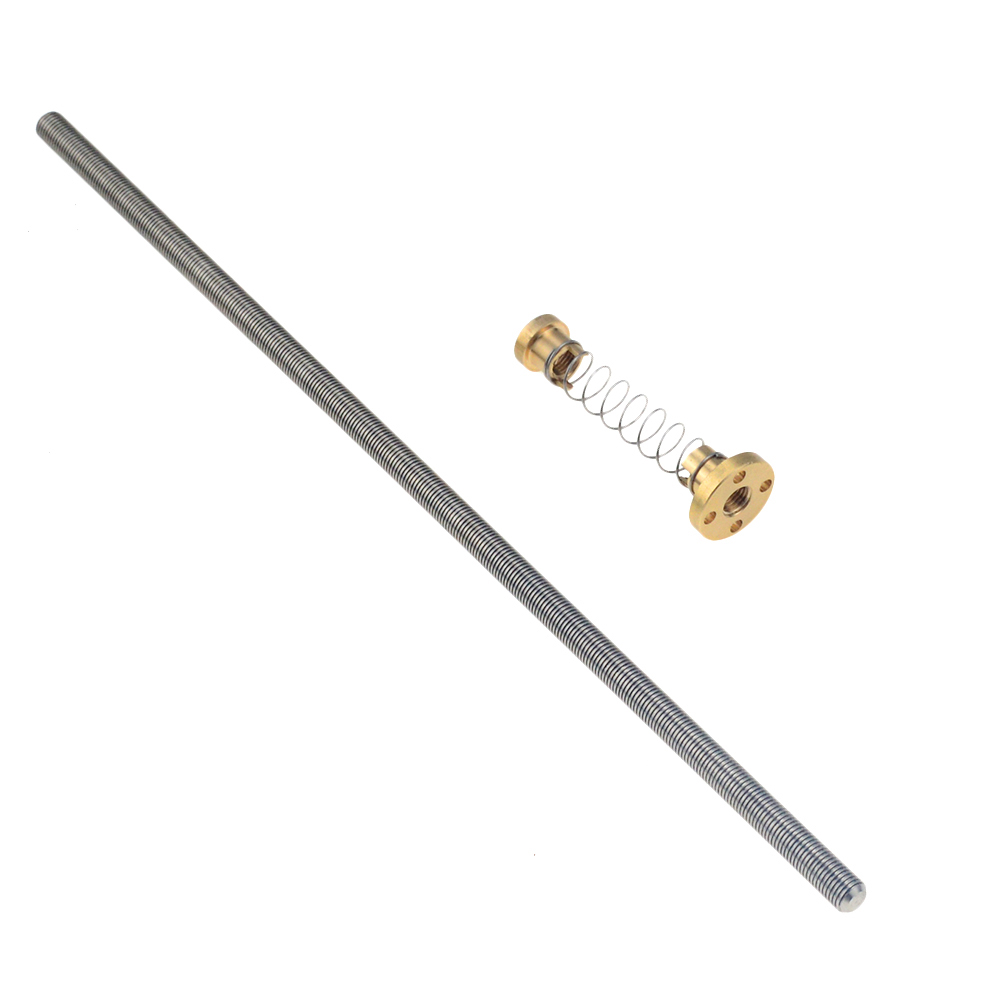 T8 Lead Screw T8 anti backlash Spring Loaded Nut Elimination Gap Nut Lead 1mm 2mm 4mm 8mm length 100mm 200mm for Reprap 3D Print