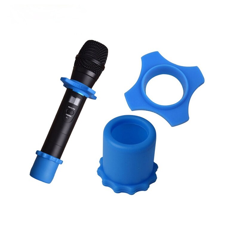 1 Set microfono Silicone antiscivolo anello rullo accessori microfono portatile protezione microfono per la promozione del microfono Karaoke