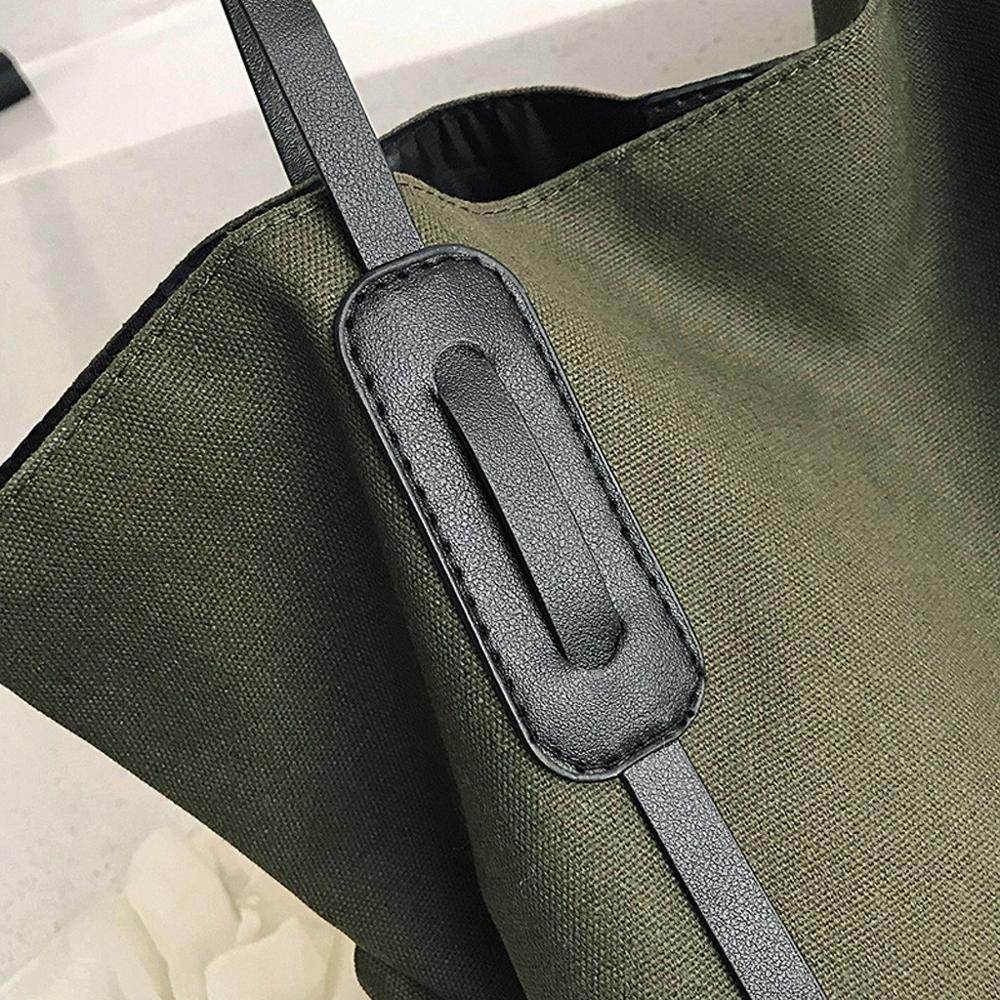 Large Capacity Canvas Shoulder Bags for Women Shopping Handbag Solid Color Multipurpose Shoulder Bags #20