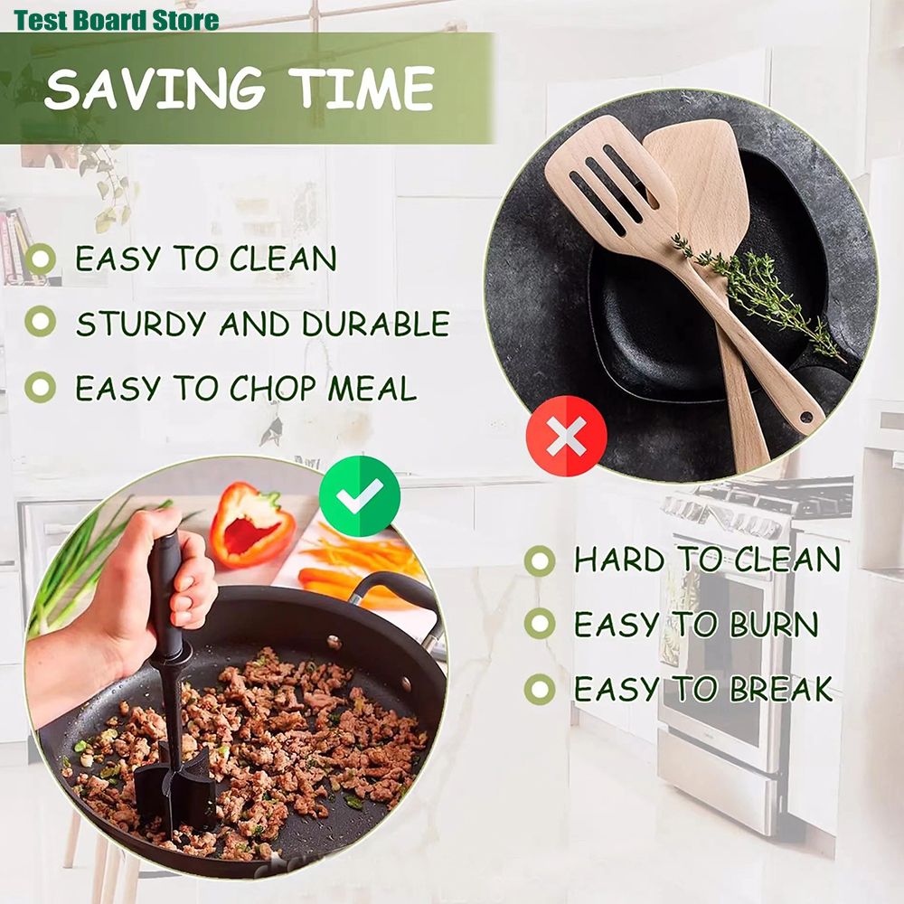 1Pc Vlees Chopper Handheld Vlees Chopper Koken Schraper Vlees Chopper Roeren Schop Geschikt voor Burger Vlees en Rundvlees Crusher