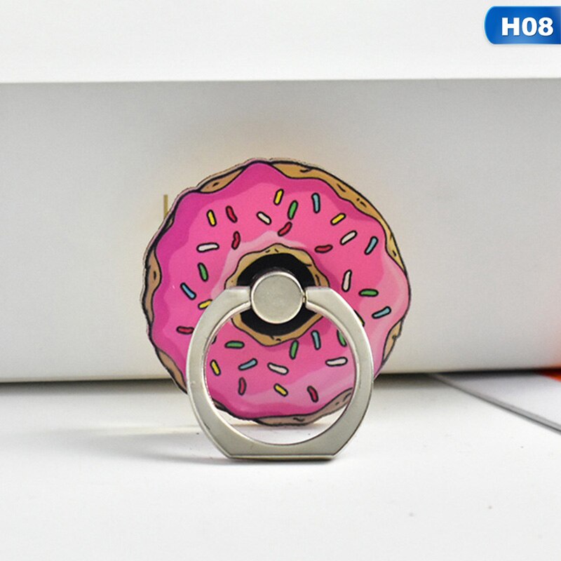 Anello universale in metallo con supporto per cellulare supporto per patatine divertenti hamburger per caffè anello per telefono con motivo: H08