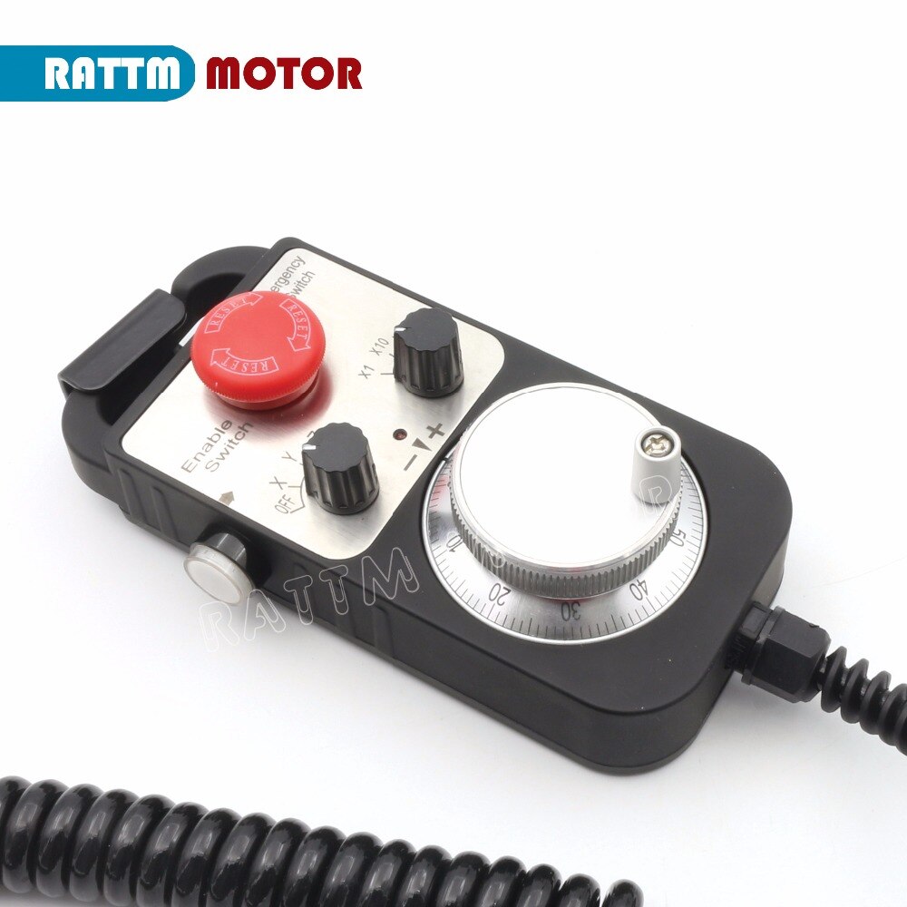 Universal CNC 4 Axis MPG Pendant HandWheel 100 Pulse 5V &amp; Emergency Stop Cnc Router Handwheel 4 Axis Type