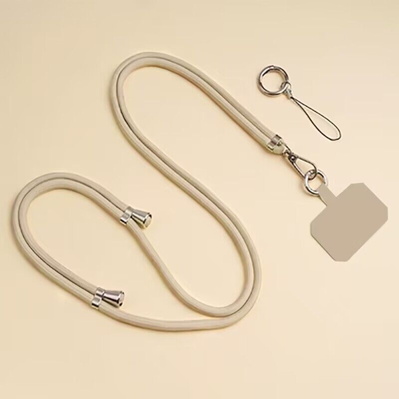 Universele crossbody telefoonkoord met clip, verstelbare lange nekband, anti-verlies hangkoord voor mobiele telefoon, reizen, werk, dagelijks gebruik: Paars
