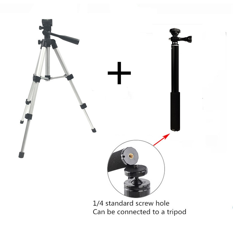 Foldable Camera Tripod Holder Stand Screw 360 Degree Fluid Head Tripod Stabilizer Aluminum with Extension rod