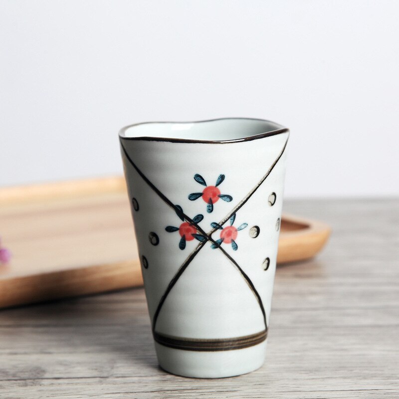 Nimitime japansk keramikkopp handmålad blommig tekopp kaffekopp ölmuggset: 01