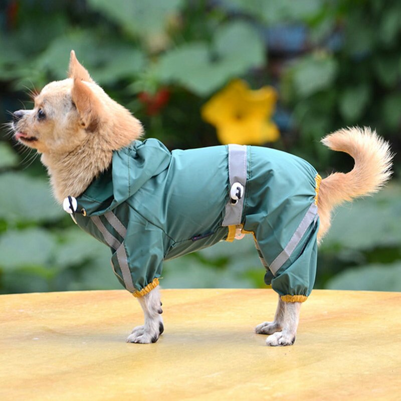 Wasserdicht Haustier Hund Regenmantel Hoodie Einstellbare Welpe Regen Mantel Mit Reflektierende Band Mantel Kostümich Kleidung für Hunde Regenmantel