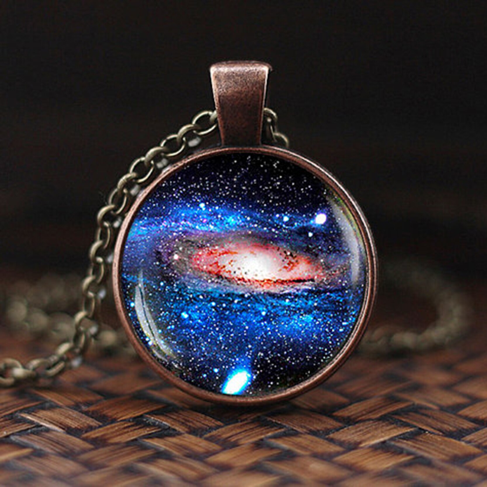 Charming Nebula Necklace Galaxy Space Glass Cabochon Pendant Solar System Jewelry Space Universe Necklace Milky Way Jewelry: 1