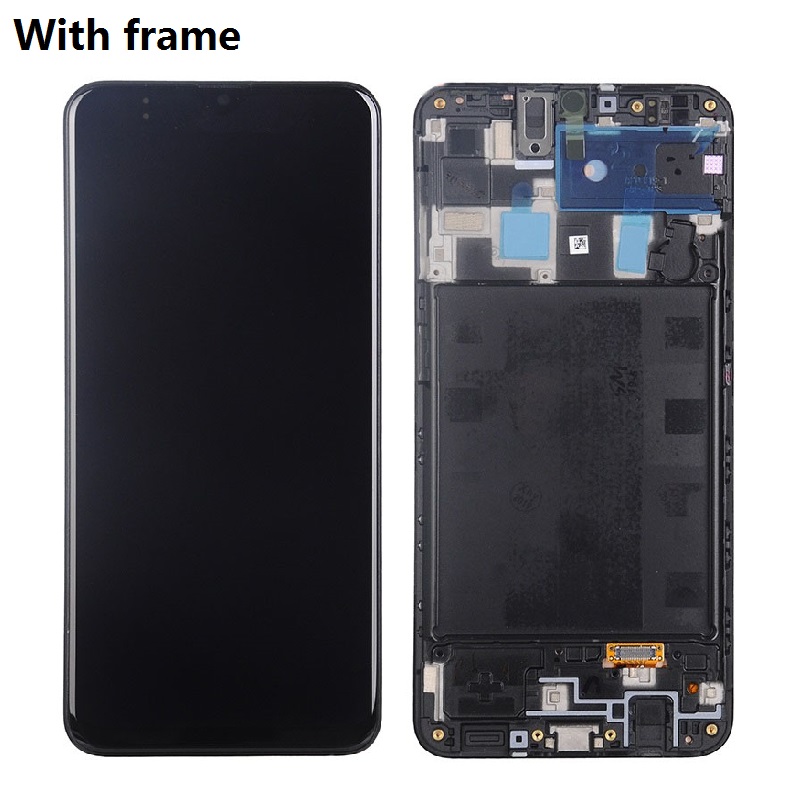 For Samsung Galaxy A20 A205 SM-A205F A205FN A205F/DS A205M A205GN/DS LCD Display Touch Screen Digitizer Sensor Replacement Frame