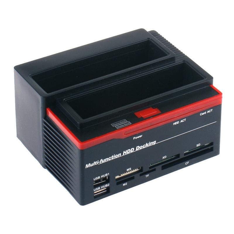 Tudo em um hdd docking/dock station hd duplo sata ide para usb 2.0 2.5 3.5 leitor de disco rígido externo habitação caso caixa hd