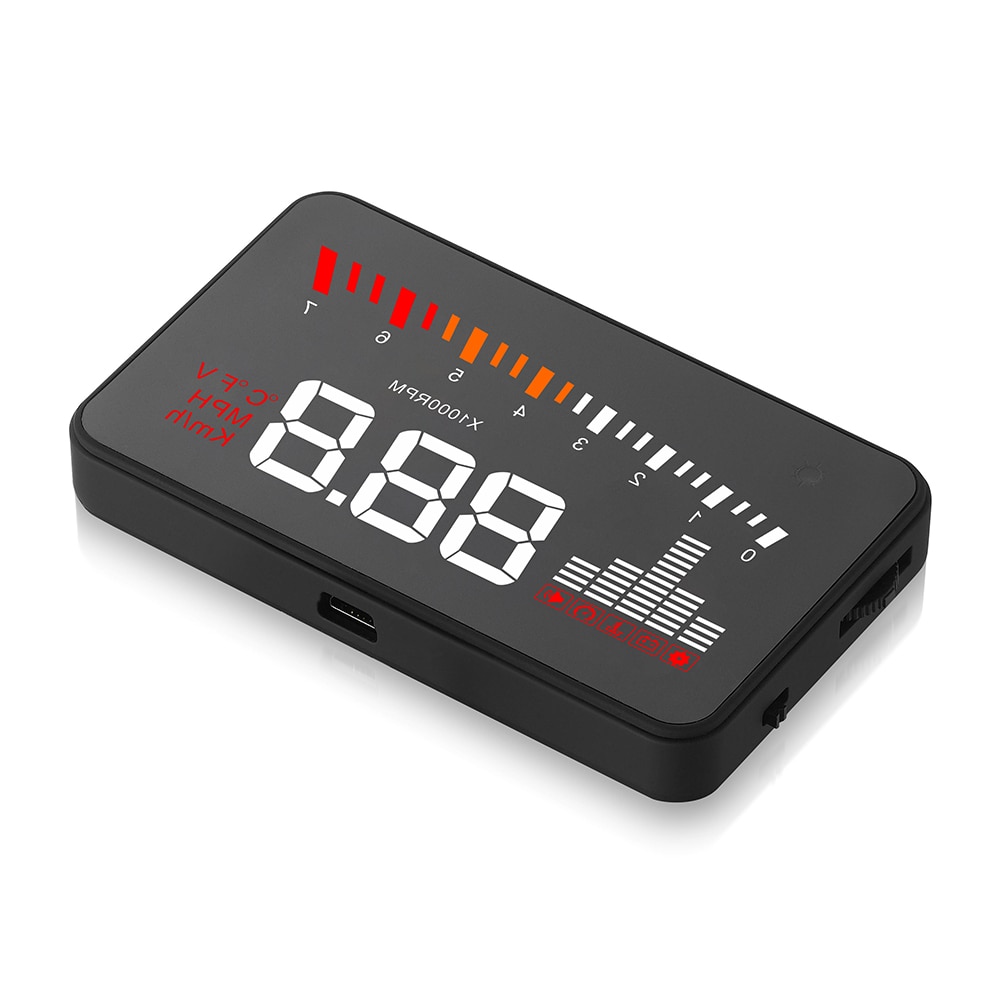 X5 OBD2 Head-Up Display Snelheidsmeter Voorruit Projector Rpm Snelheid Alarm Auto Eu Obd Hud Display Auto Elektronische Obd2 display