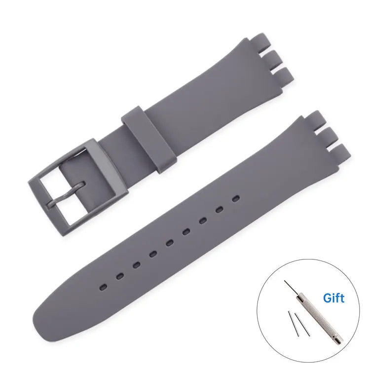 Correas de reloj de resina para hombre, accesorios, pulsera deportiva de goma resistente al agua, correa de silicona de 16, 17, 19, 20mm para Swatch GW164 GB274